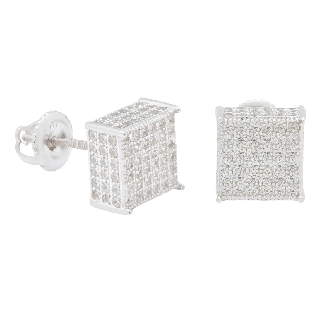 KING ICE: Triple Row Stud Earrings
